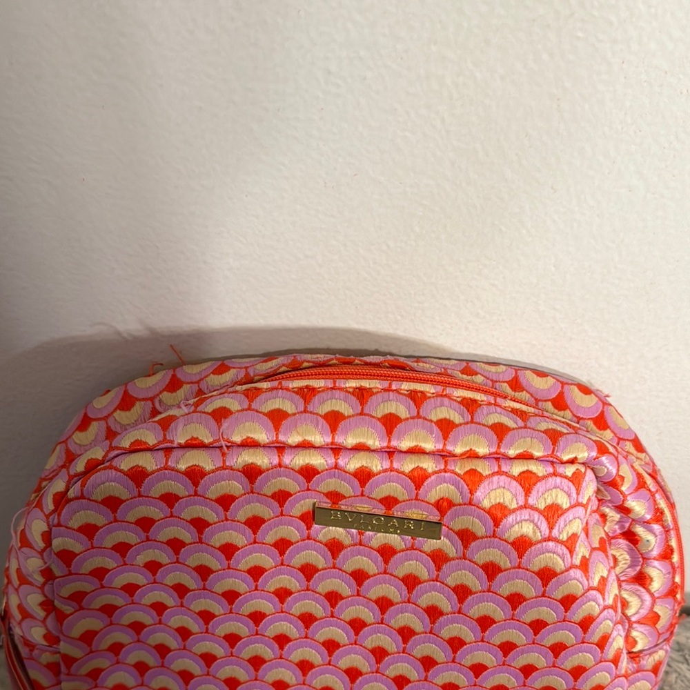 Bulgari Pink and Red Cosmetic Bag NEW - Picture 6 of 6
